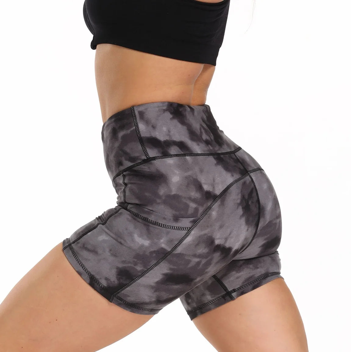 High Waist Tie Dye Sports Shorts for Women - ComfortAthletica