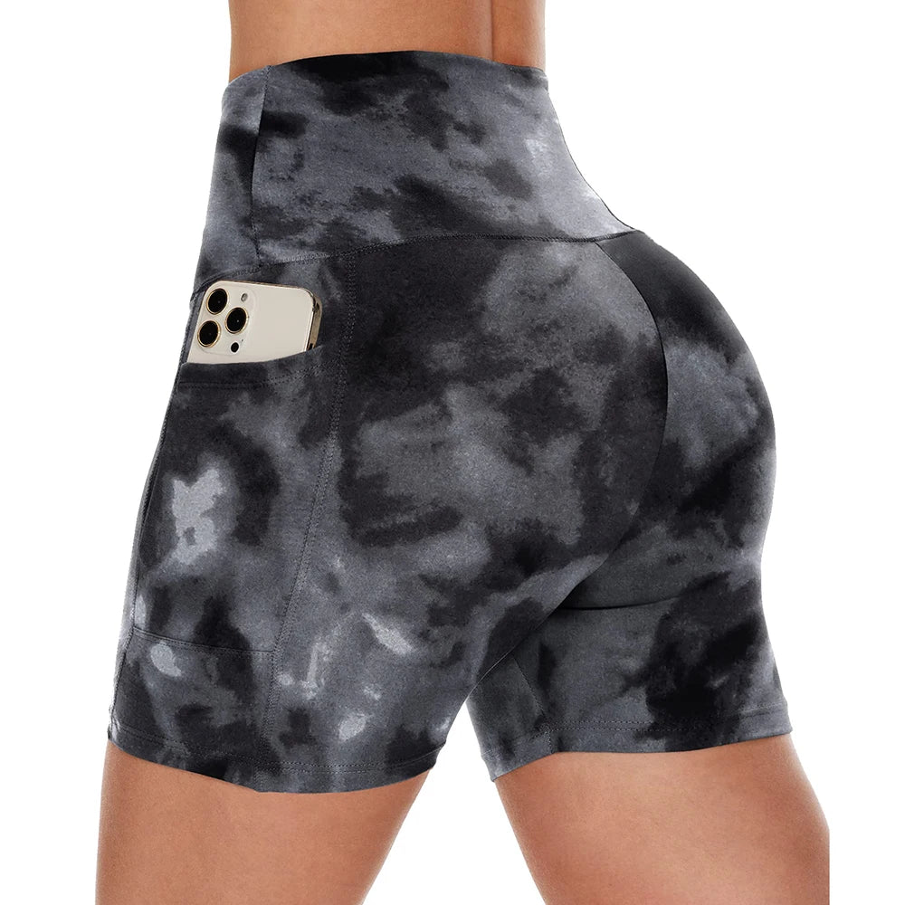 High Waist Tie Dye Sports Shorts for Women - ComfortAthletica