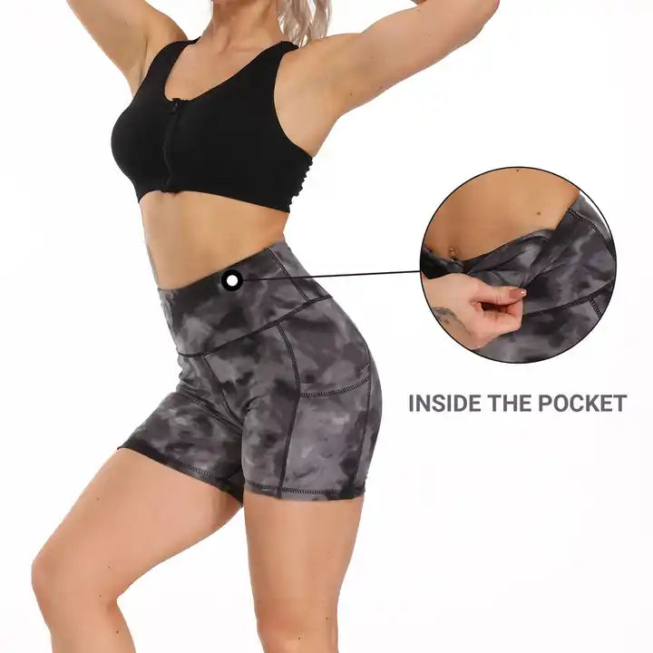 High Waist Tie Dye Sports Shorts for Women - ComfortAthletica